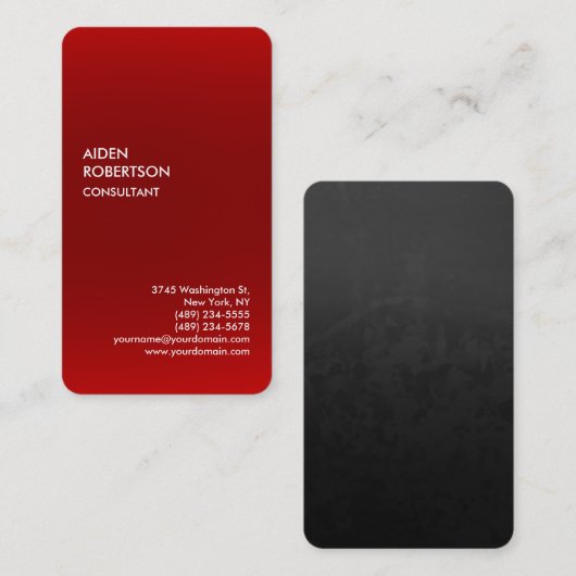 Exclusief Speciaal Rood Grijs Modern Unique Visitekaartje (Voorkant / Achterkant)
