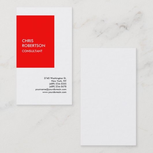 Exclusief speciaal rood wit, modern visitekaartje (Voorkant / Achterkant)