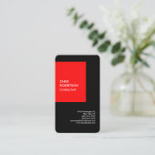 Exclusief speciaal rood zwart, modern minimalistis visitekaartje (Staand voorkant)