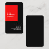 Exclusief speciaal rood zwart, modern minimalistis visitekaartje (Voorkant / Achterkant)