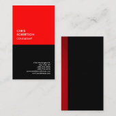 Exclusief speciaal rood zwart, modern minimalistis visitekaartje (Voorkant / Achterkant)