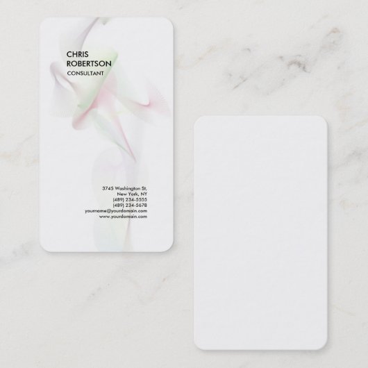 Exclusief speciaal wit modern minimalistisch Abstr Visitekaartje (Voorkant / Achterkant)