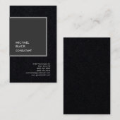 Exclusief speciaal zwart grijs modern minimalistis visitekaartje (Voorkant / Achterkant)