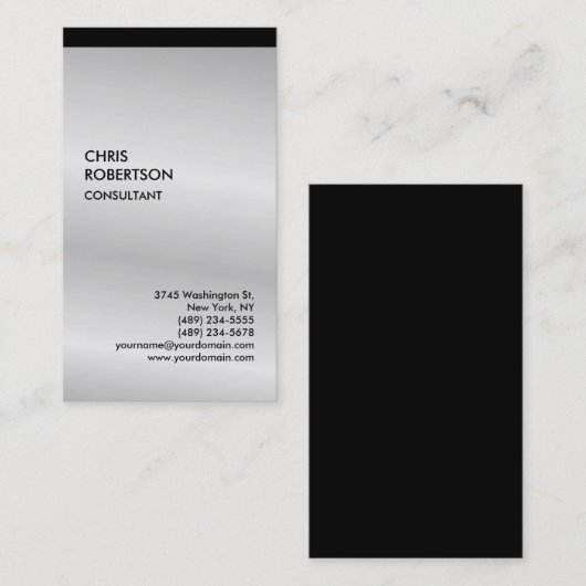 Exclusief speciaal zwart grijs, modern visitekaartje (Voorkant / Achterkant)