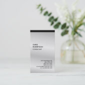 Exclusief speciaal zwart grijs, modern visitekaartje (Staand voorkant)