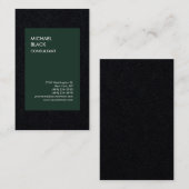 Exclusief speciaal zwart-groen, modern minimalisti visitekaartje (Voorkant / Achterkant)
