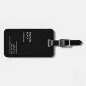 Exclusief speciaal zwart, uniek, modern minimalist bagagelabel (Voorkant horizontaal)