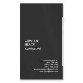 Exclusief speciaal zwart, uniek, modern minimalist magnetisch visitekaartje (Voorkant Verticaal)