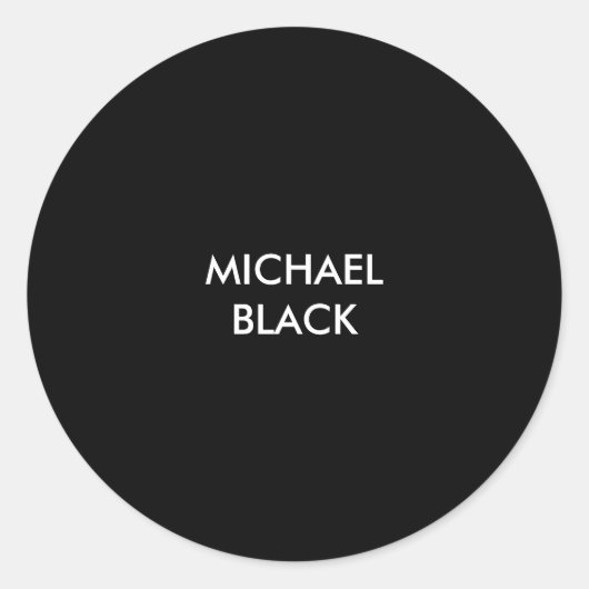Exclusief speciaal zwart, uniek, modern minimalist ronde sticker (Voorkant)