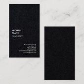 Exclusief speciaal zwart, uniek, modern minimalist visitekaartje (Voorkant / Achterkant)