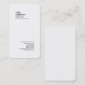 Exclusief speciaal zwart-wit, modern minimalistisc visitekaartje (Voorkant / Achterkant)