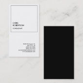 Exclusief speciaal zwart-wit, modern minimalistisc visitekaartje (Voorkant / Achterkant)