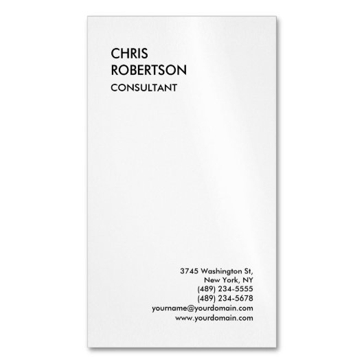 Exclusief Speciaal Zwart Wit Modern Uniek Magnetisch Visitekaartje (Voorkant Verticaal)