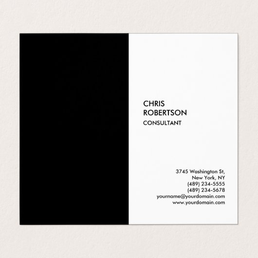 Exclusief Speciaal Zwart Wit Modern Uniek Visitekaartje (Buitenkant ongevouwen)