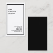 Exclusief speciale zwarte rand, wit, modern visitekaartje (Voorkant / Achterkant)