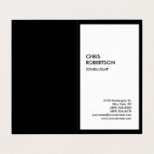 Exclusief speciale zwarte rand, wit, modern visitekaartje (Buitenkant ongevouwen)
