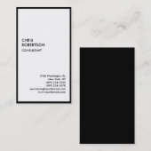 Exclusief speciale zwarte rand, wit, modern visitekaartje (Voorkant / Achterkant)