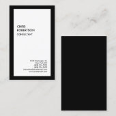 Exclusief speciale zwarte rand, witte tot moderne  visitekaartje (Voorkant / Achterkant)
