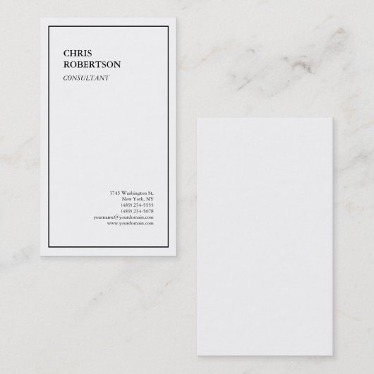 Exclusief speciale zwarte rand, witte tot moderne  visitekaartje (Voorkant / Achterkant)