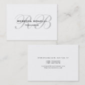 Exclusief uniek wit grijs monogram visitekaartje (Voorkant / Achterkant)