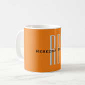 Exclusief Unieke Oranje Initialen Monogram Modern Koffiemok (Voorkant links)