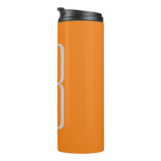 Exclusief Unieke Oranje Initialen Monogram Modern Thermosbeker (Geroteerd rechts)