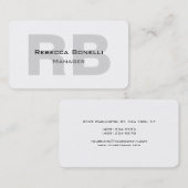 Exclusief unieke witte grijze monogram Manager Visitekaartje (Voorkant / Achterkant)