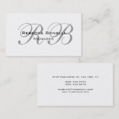 Exclusief unieke witte grijze monogram Manager Visitekaartje (Voorkant / Achterkant)