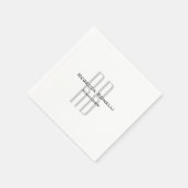 Exclusief unieke witte grijze monogram modern servet (Hoek)