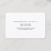 Exclusief unieke witte grijze monogram modern visitekaartje (Achterkant)