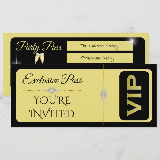Exclusief VIP Kerstfeest Kaart (Voorkant / Achterkant)