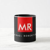 Exclusief zwart monogram zwarte streep legant mok (Midden)
