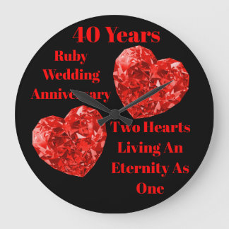 Exclusieve 40th / Ruby Wedding Jubileum Clock Grote Klok
