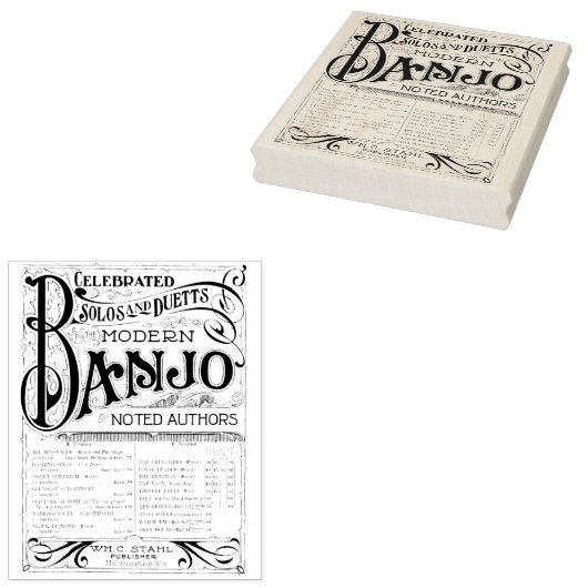 Exclusieve  banjo — Kunststempel Rubberstempel (Gestempeld)