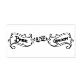 Exclusieve  bruid en bruidegom Label Art Stamp Rubberstempel (Afrduk)