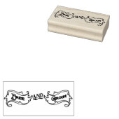 Exclusieve  bruid en bruidegom Label Art Stamp Rubberstempel (Gestempeld)