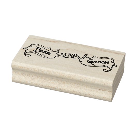 Exclusieve  bruid en bruidegom Label Art Stamp Rubberstempel (Stempel)