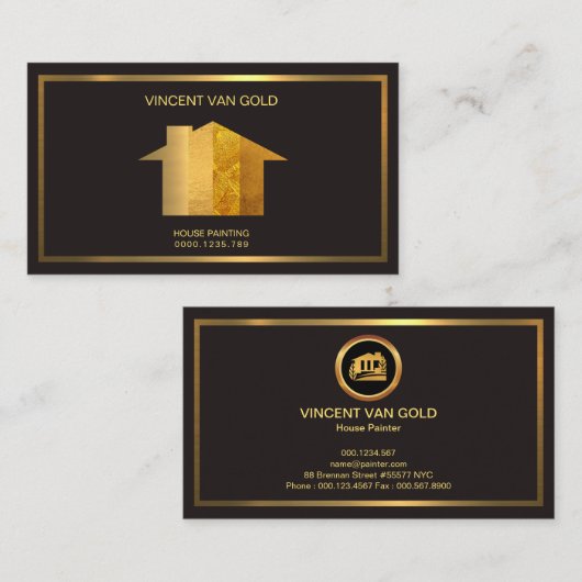 Exclusieve Gold Home-verfservices Visitekaartje (Voorkant / Achterkant)