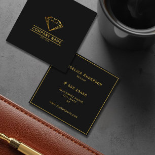Exclusieve Gouden Diamant Klassieker & Tijdloze Zw Vierkante Visitekaartje