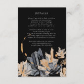 Exclusieve gouden en zwarte bloemenbruiloft info K Informatiekaartje (Voorkant)