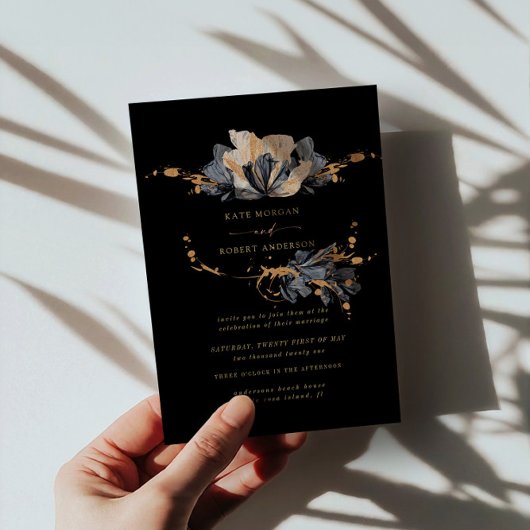 exclusieve gouden zwarte bruinktbruinktuitnodiging