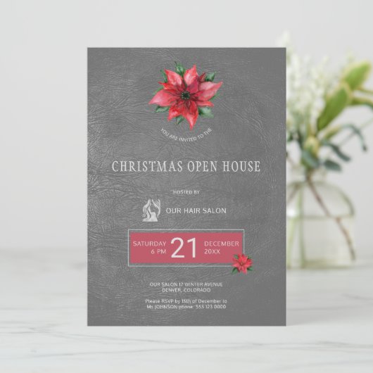 Exclusieve hair Salon met Kerstmis Open House Part Kaart (Staand voorkant)