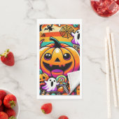 Exclusieve Halloween servetten-Spooky pompoen & ge Servet (Insitu)