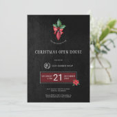 Exclusieve herenkapper Kerst Open Huis Feest Kaart (Staand voorkant)