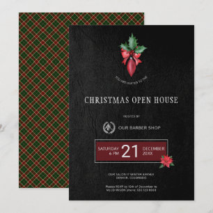Exclusieve herenkapper Kerst Open Huis Feest Kaart
