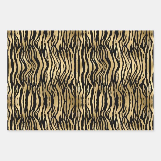 Exclusieve Luxury Black en Gold Pattern-cadeau Inpakpapier Vel (Voorkant)