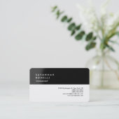 Exclusieve moderne zwart-wit trendy minimalist visitekaartje (Staand voorkant)