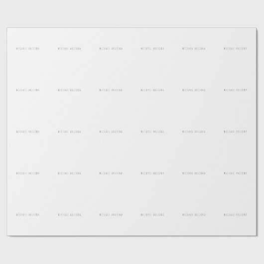 Exclusieve Persoonlijke Moderne Naam Minimalistisc Cadeaupapier (Vlak)