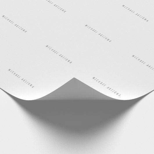 Exclusieve Persoonlijke Moderne Naam Minimalistisc Cadeaupapier (Hoek)