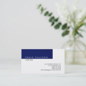 Exclusieve Plain Blue White Professional Visitekaartje (Staand voorkant)